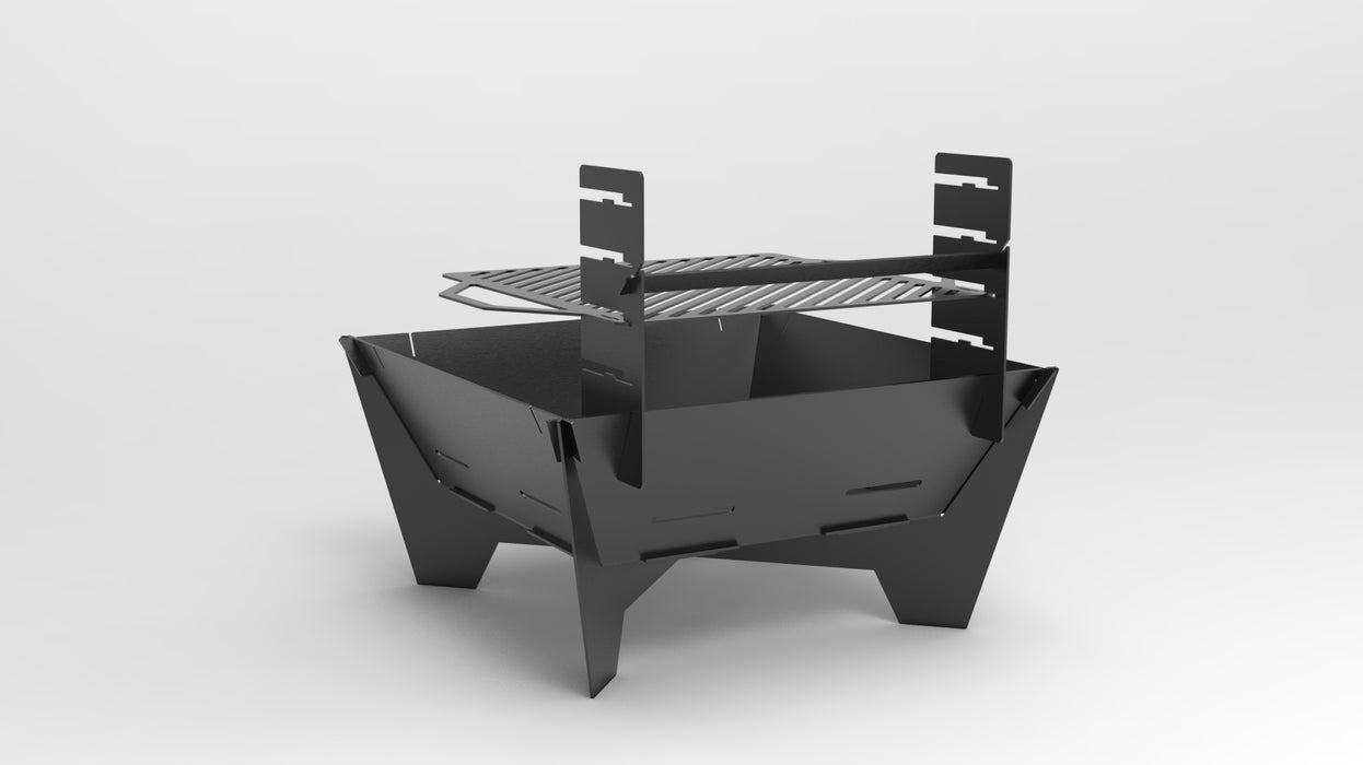 Picture - 6. Square V2 32" fire pit, grill and bbq. DXF files for plasma, laser, CNC. Firepit.
