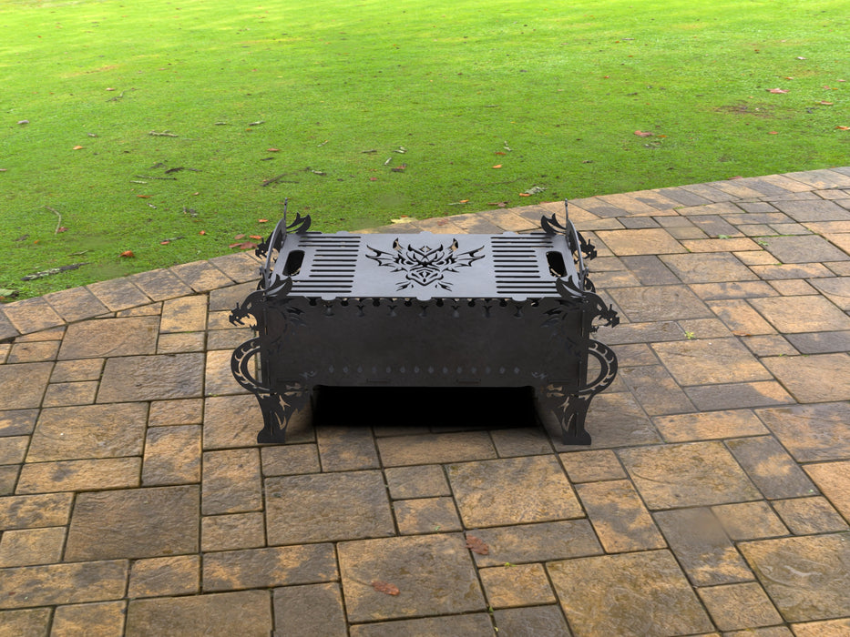 Picture - 1. Dragon Fire Pit Grill. Files DXF, SVG for CNC, Plasma, Laser, Waterjet. Brazier. FirePit. Barbecue.