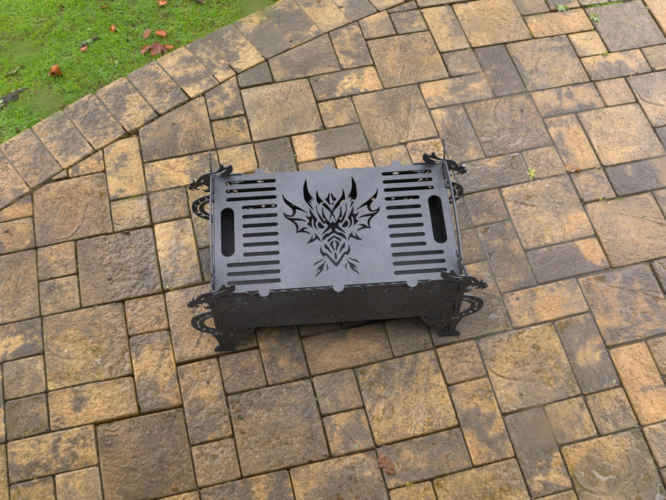 Picture - 2. Dragon Fire Pit Grill. Files DXF, SVG for CNC, Plasma, Laser, Waterjet. Brazier. FirePit. Barbecue.