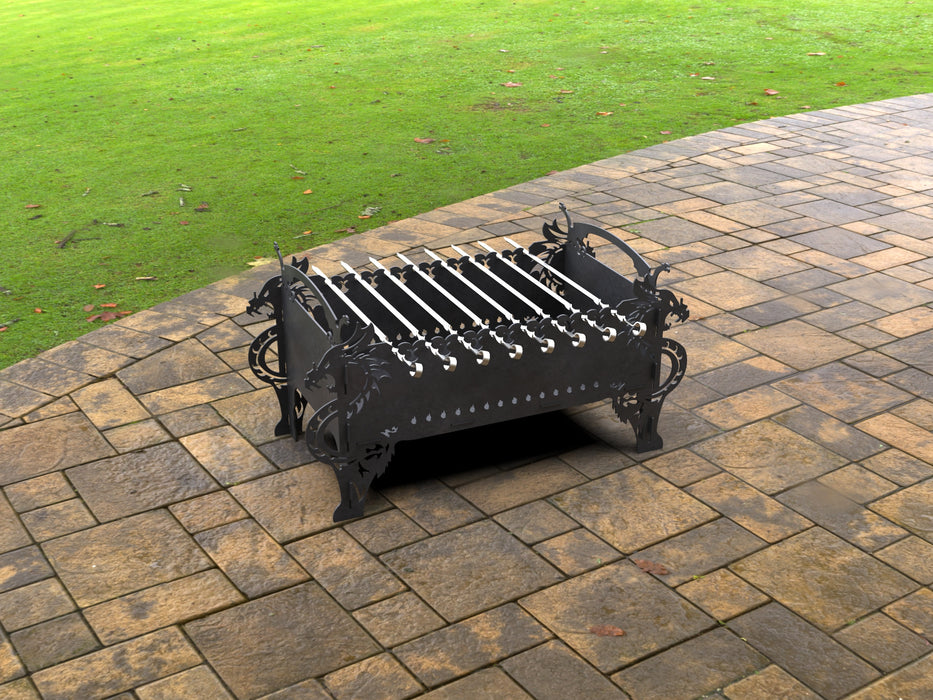 Picture - 3. Dragon Fire Pit Grill. Files DXF, SVG for CNC, Plasma, Laser, Waterjet. Brazier. FirePit. Barbecue.