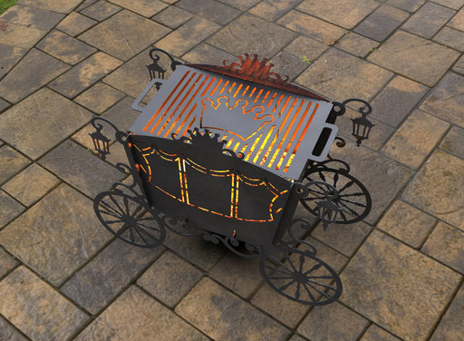 Picture - 2. Stagecoach Carriage V2. Fire Pit Grill. Files DXF, SVG for CNC, Plasma, Laser, Waterjet. Brazier. FirePit. Barbecue.