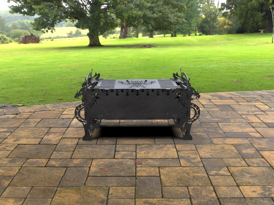 Picture - 6. Dragon Fire Pit Grill. Files DXF, SVG for CNC, Plasma, Laser, Waterjet. Brazier. FirePit. Barbecue.