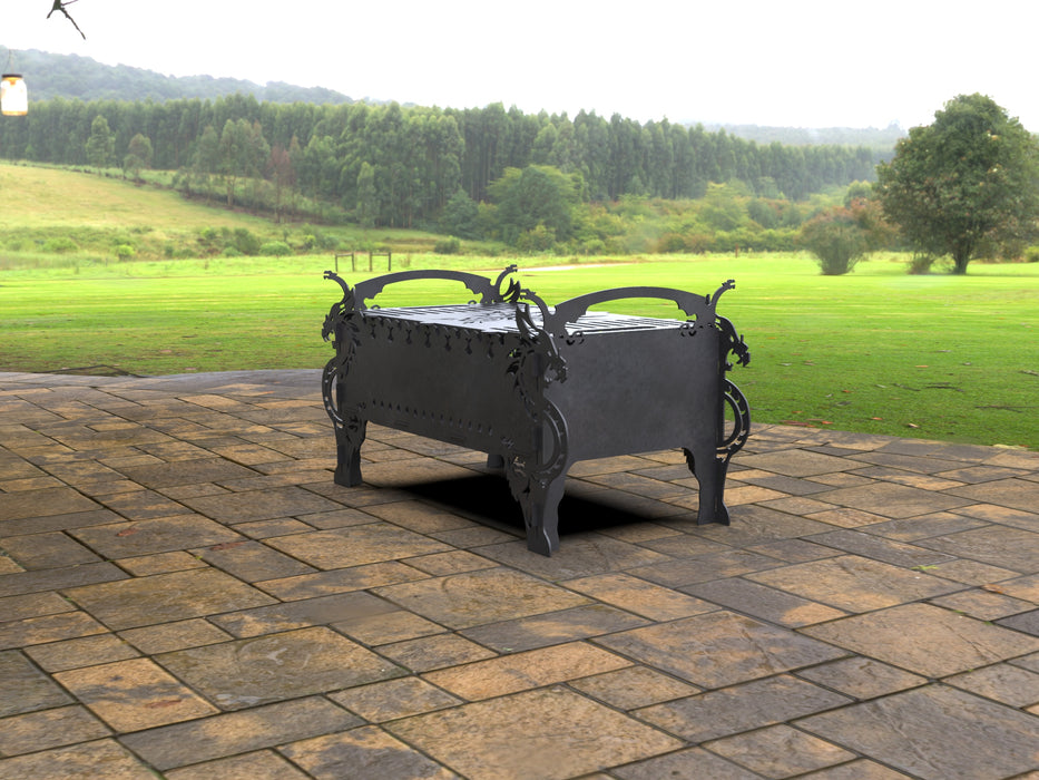 Picture - 7. Dragon Fire Pit Grill. Files DXF, SVG for CNC, Plasma, Laser, Waterjet. Brazier. FirePit. Barbecue.