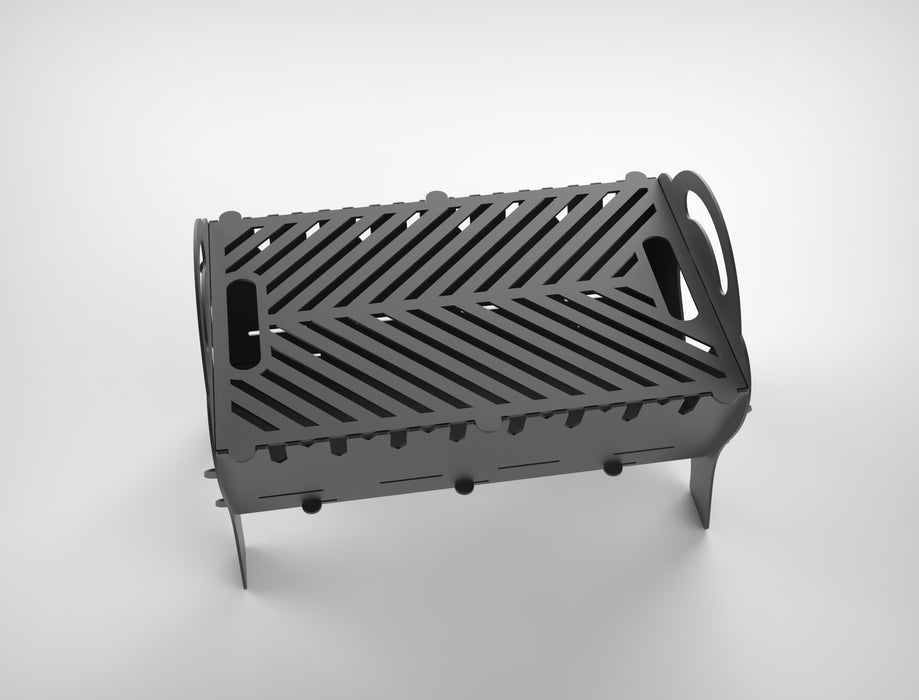 Picture - 4. Fire pit with heart, grill and bbq. DXF files for plasma, laser, CNC. Firepit.