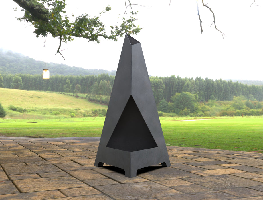Picture - 7. Triangular Pyramid Fire Pit. Files DXF, SVG for CNC, Plasma, Laser, Waterjet. Garden Fireplace. FirePit. Metal Art Decoration.