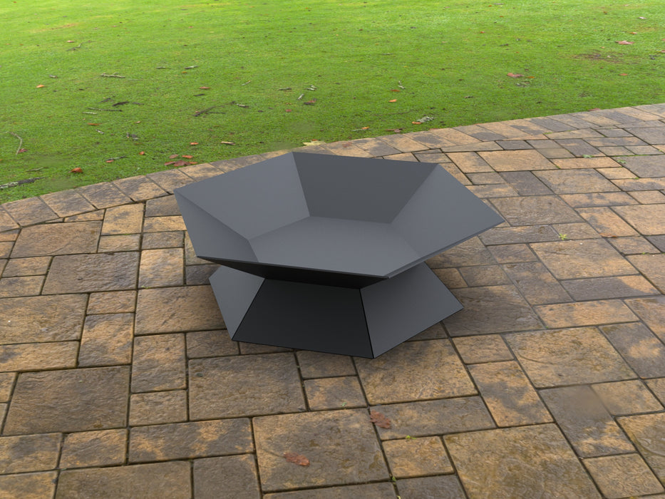 Picture - 2. Hexagon Fire Pit. Files DXF, SVG for CNC, Plasma, Laser, Waterjet. Garden Fireplace. FirePit. Metal Art Decoration.
