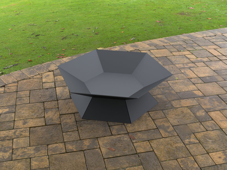 Picture - 4. Hexagon Fire Pit. Files DXF, SVG for CNC, Plasma, Laser, Waterjet. Garden Fireplace. FirePit. Metal Art Decoration.