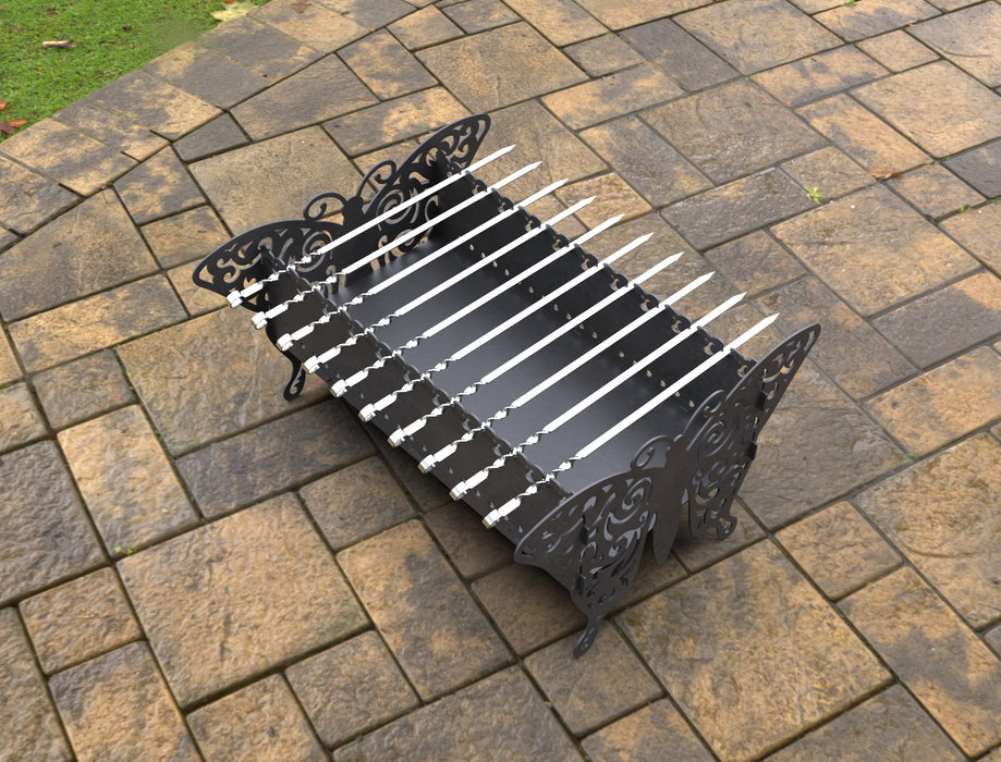 Picture - 6. Butterfly II Fire Pit Grill. Files DXF, SVG for CNC, Plasma, Laser, Waterjet. Brazier. FirePit. Barbecue.