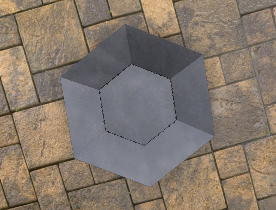 Picture - 4. Hexagon Fire Pit II. Files DXF, SVG for CNC, Plasma, Laser, Waterjet. Garden Fireplace. FirePit. Metal Art Decoration.