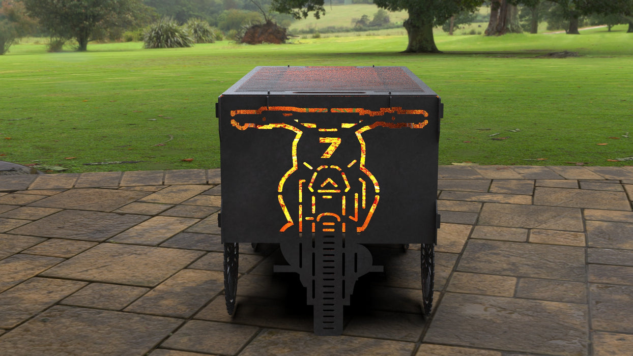 Picture - 2. Dirt Bike Fire Pit Grill. Files DXF, SVG for CNC, Plasma, Laser, Waterjet. Brazier. FirePit. Barbecue.