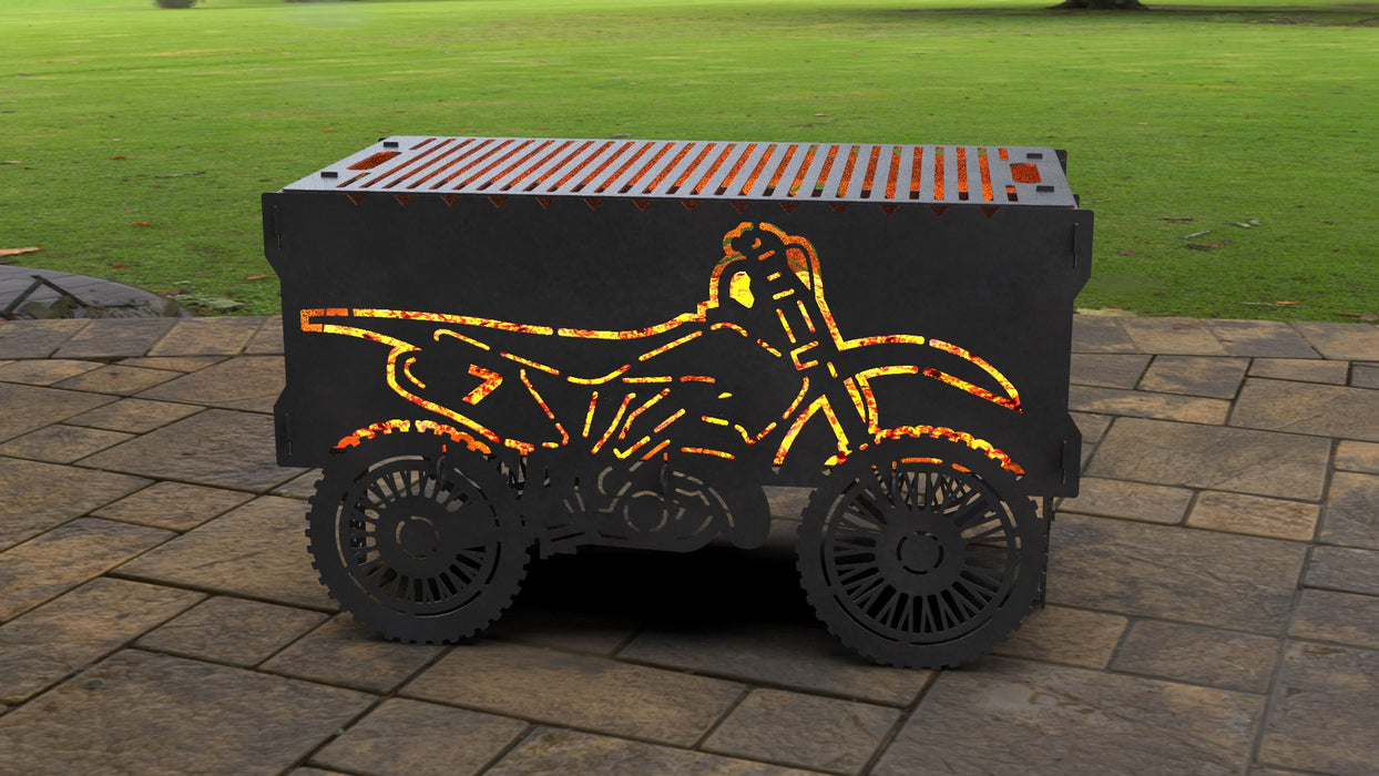 Picture - 3. Dirt Bike Fire Pit Grill. Files DXF, SVG for CNC, Plasma, Laser, Waterjet. Brazier. FirePit. Barbecue.