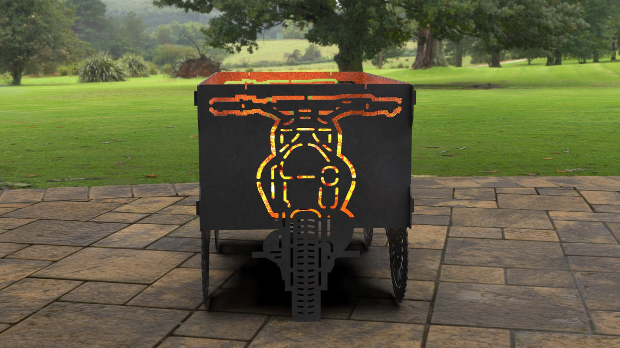 Picture - 8. Dirt Bike Fire Pit Grill. Files DXF, SVG for CNC, Plasma, Laser, Waterjet. Brazier. FirePit. Barbecue.
