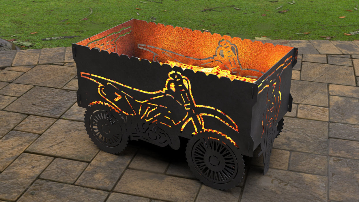 Picture - 9. Dirt Bike Fire Pit Grill. Files DXF, SVG for CNC, Plasma, Laser, Waterjet. Brazier. FirePit. Barbecue.