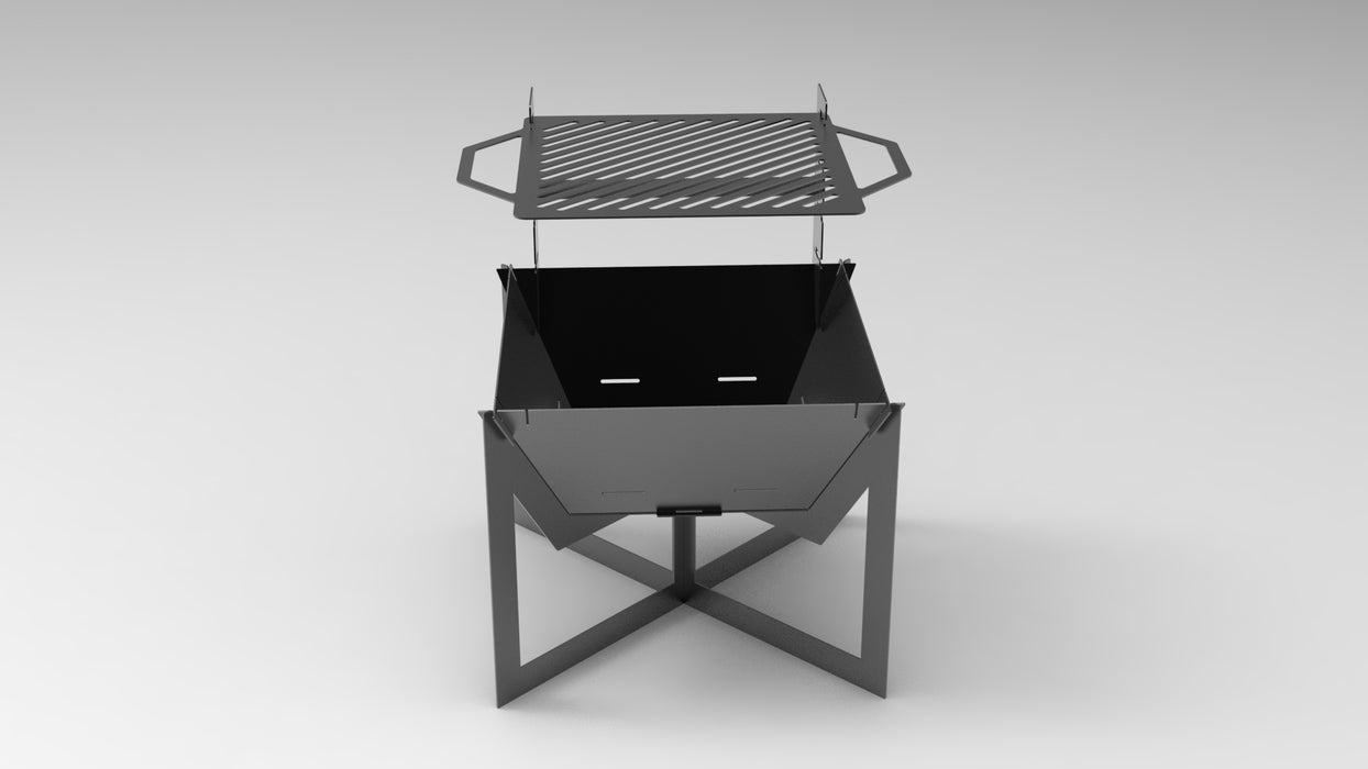Picture - 2. Square V4 24" fire pit, grill and bbq. DXF files for plasma, laser, CNC. Firepit.