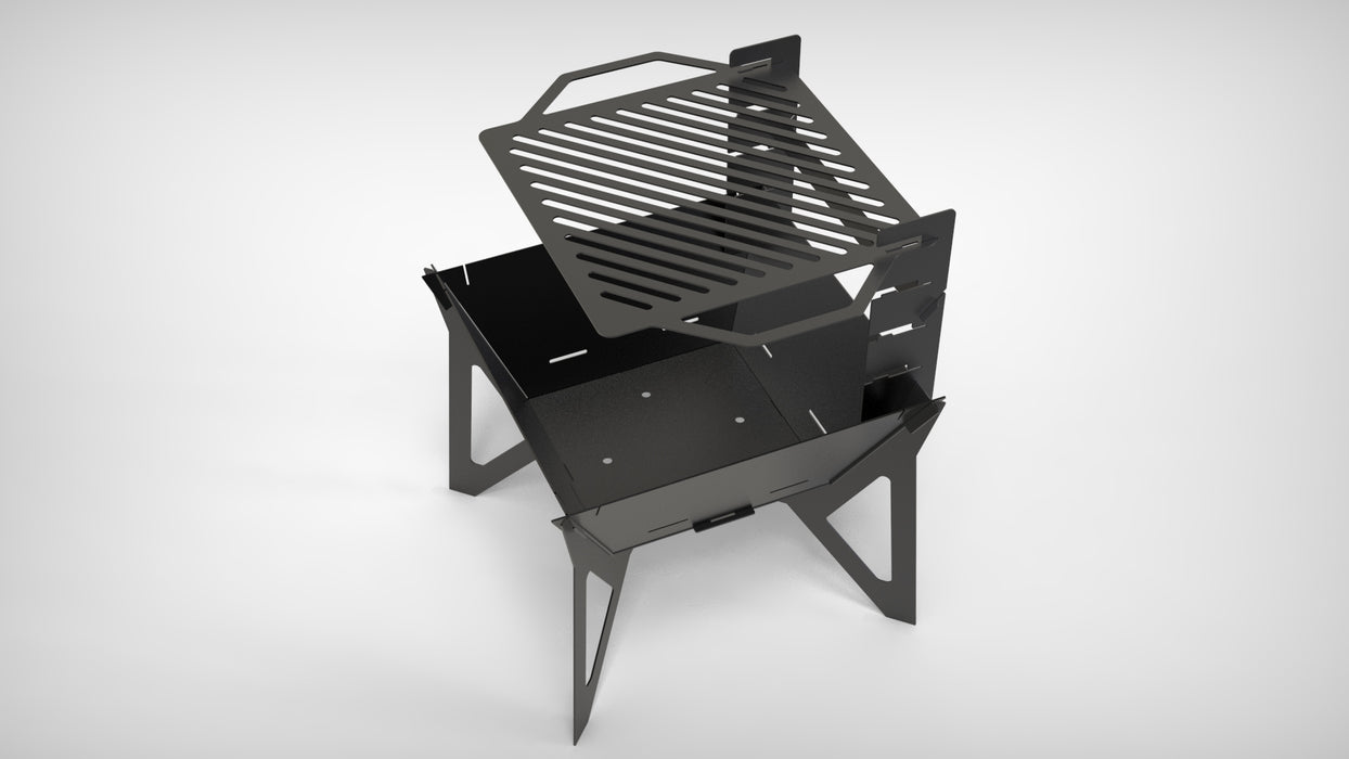 Picture - 2. Square V3 24" fire pit, grill and bbq. DXF files for plasma, laser, CNC. Firepit.