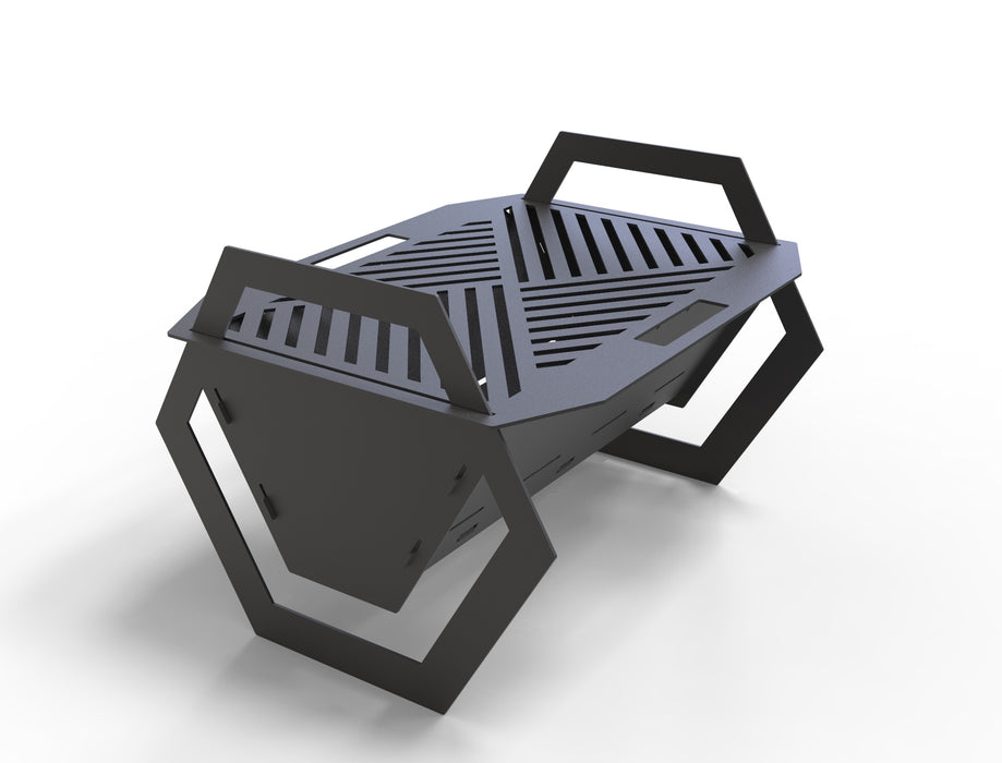 Picture - 8. Hexagon fire pit, grill and bbq. DXF files for plasma, laser, CNC. Firepit.
