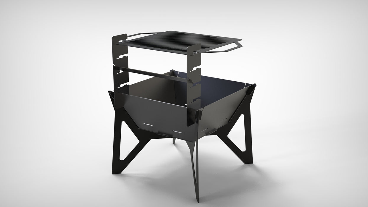 Picture - 4. Square V3 24" fire pit, grill and bbq. DXF files for plasma, laser, CNC. Firepit.