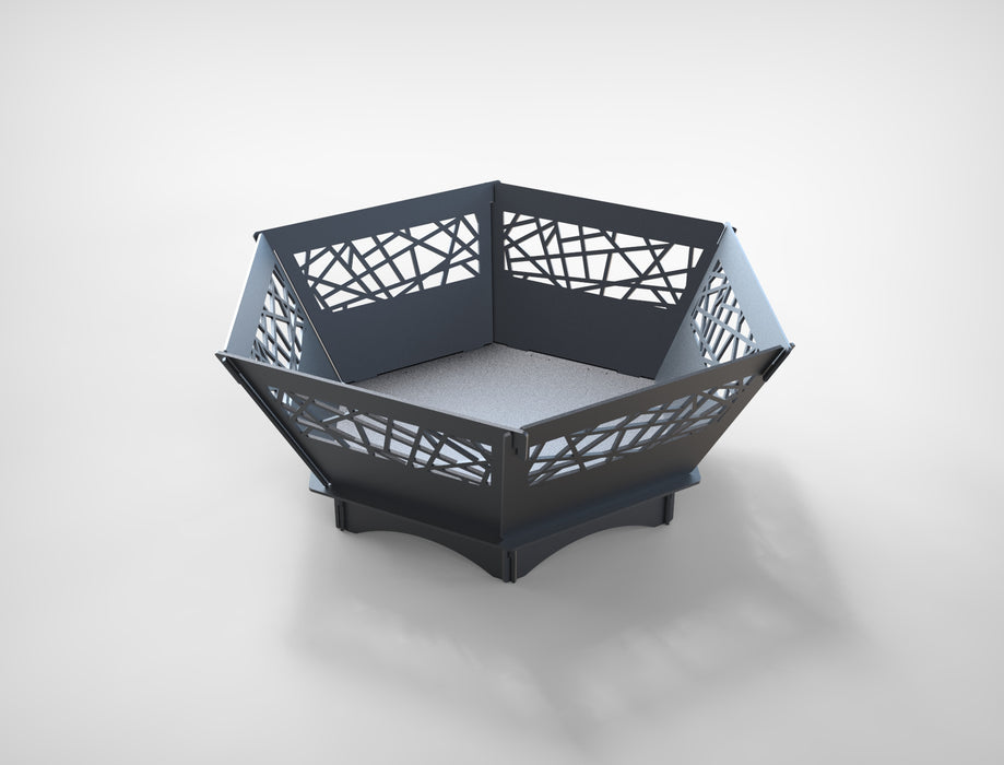 Picture - 9. Hexagon V1 fire pit for camping or backyard. DXF files for plasma, laser, CNC. Firepit.