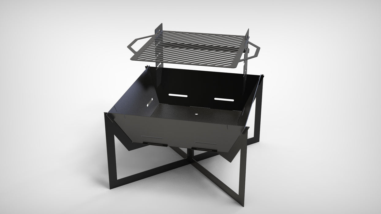 Picture - 2. Square V4 32" fire pit, grill and bbq. DXF files for plasma, laser, CNC. Firepit.