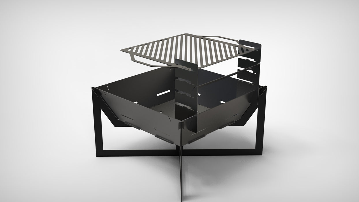 Picture - 3. Square V4 32" fire pit, grill and bbq. DXF files for plasma, laser, CNC. Firepit.