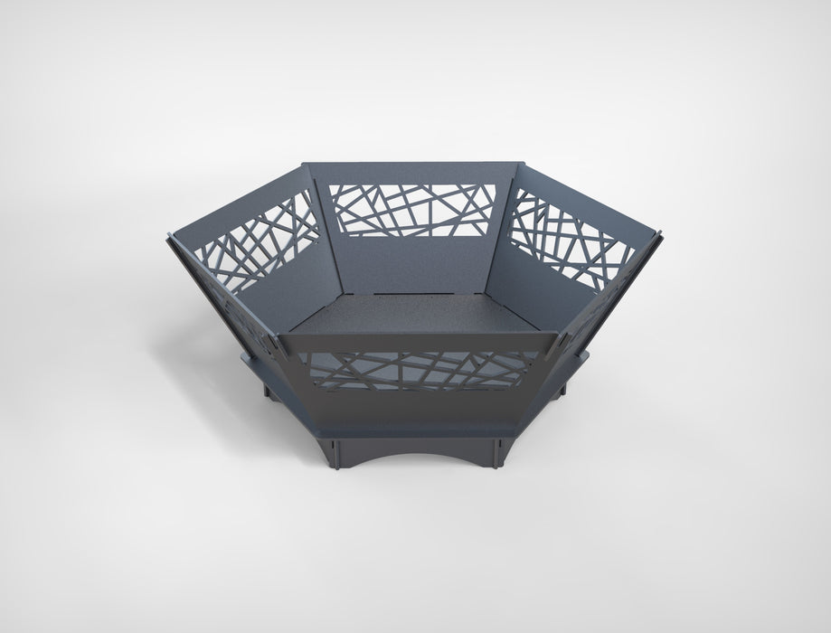 Picture - 7. Hexagon V1 fire pit for camping or backyard. DXF files for plasma, laser, CNC. Firepit.