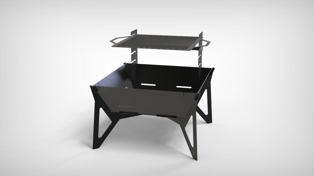 Picture - 3. Square V3 32" fire pit, grill and bbq. DXF files for plasma, laser, CNC. Firepit.