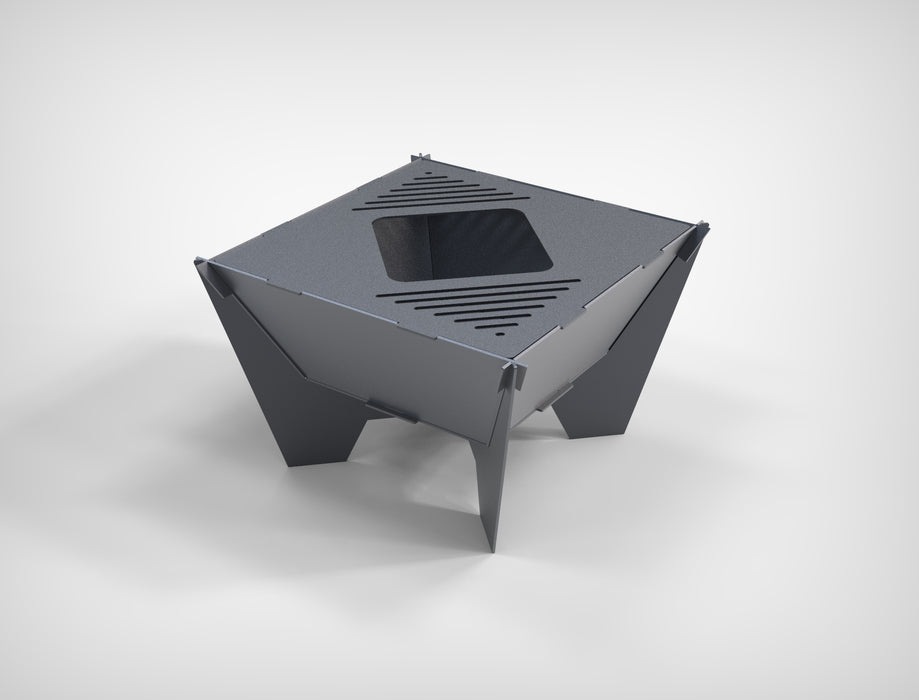 Picture - 7. Square 24" fire pit, grill and bbq. DXF files for plasma, laser, CNC. Firepit.
