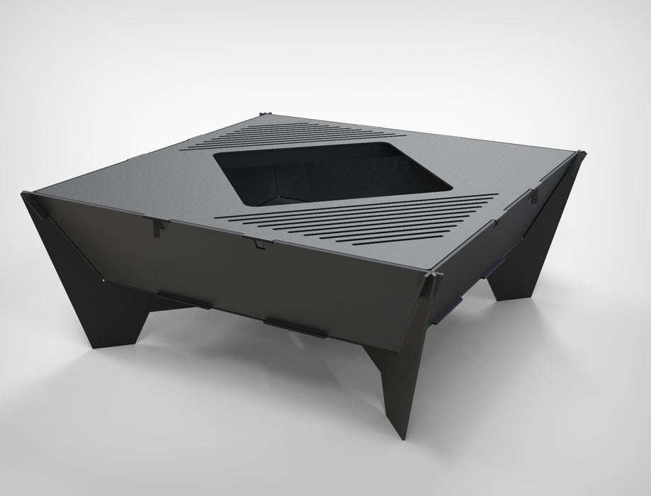 Picture - 9. Square 39" fire pit, grill and bbq. DXF files for plasma, laser, CNC. Firepit.
