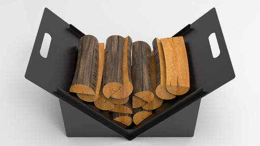 Picture - 2. Firewood Rack V2, Portable fire log rack. DXF files for plasma, laser, CNC. Firewood holder for indoors.