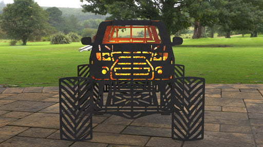 Picture - 1. Monster Truck Fire Pit Grill. Files DXF, SVG for CNC, Plasma, Laser, Waterjet. Brazier. FirePit. Barbecue.