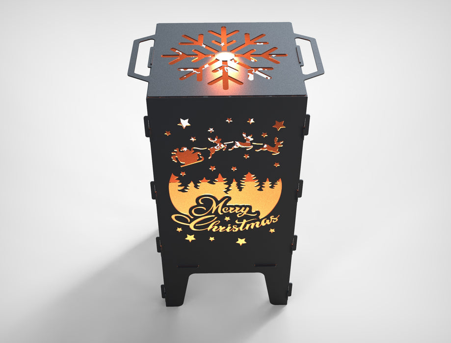 Picture - 7. Merry Christmas fire pit, grill and bbq. DXF files for plasma, laser, CNC. Firepit.