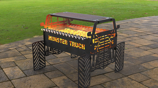 Picture - 2. Monster Truck Fire Pit Grill. Files DXF, SVG for CNC, Plasma, Laser, Waterjet. Brazier. FirePit. Barbecue.