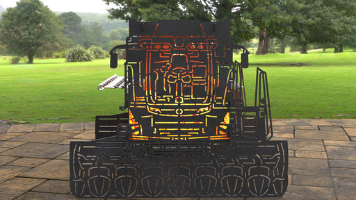 Picture - 1. Combine Harvester Fire Pit Grill. Files DXF, SVG for CNC, Plasma, Laser, Waterjet. Brazier. FirePit. Barbecue.