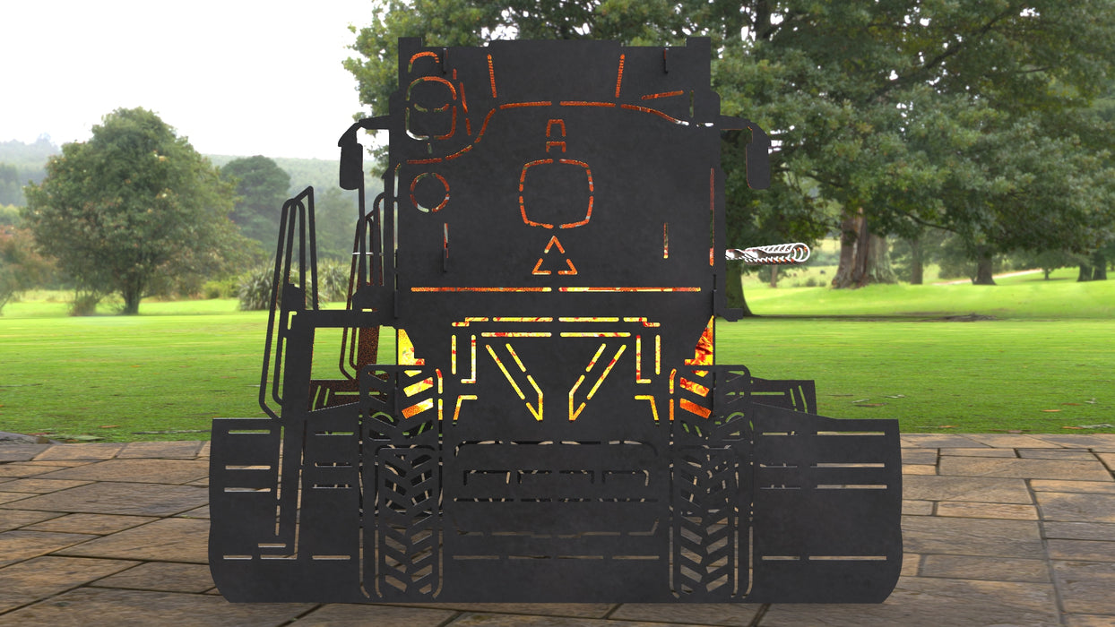 Picture - 2. Combine Harvester Fire Pit Grill. Files DXF, SVG for CNC, Plasma, Laser, Waterjet. Brazier. FirePit. Barbecue.