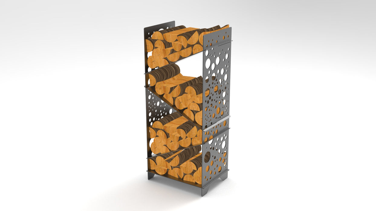 Picture - 11. Firewood Rack V4, Portable fire log rack. DXF files for plasma, laser, CNC. Firewood holder for indoors.