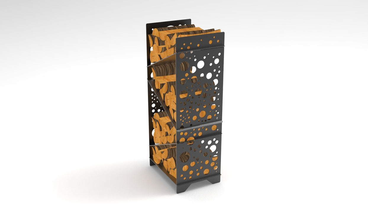 Picture - 2. Firewood Rack V4, Portable fire log rack. DXF files for plasma, laser, CNC. Firewood holder for indoors.