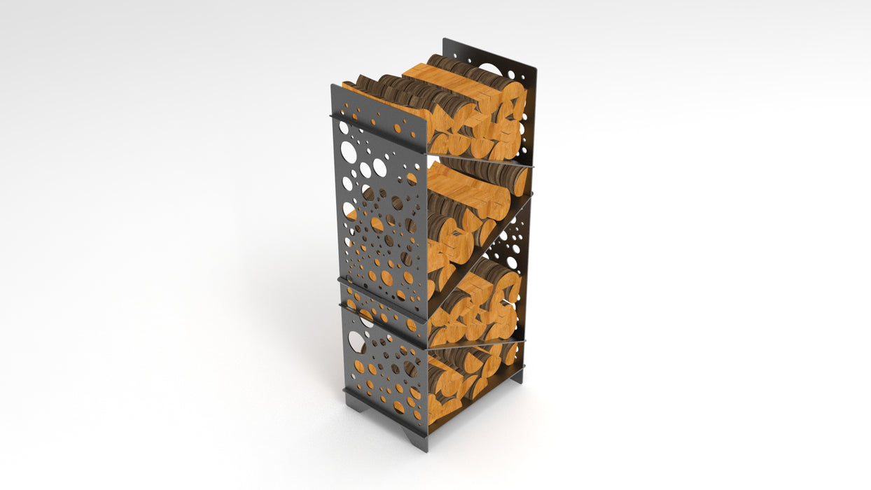 Picture - 3. Firewood Rack V4, Portable fire log rack. DXF files for plasma, laser, CNC. Firewood holder for indoors.