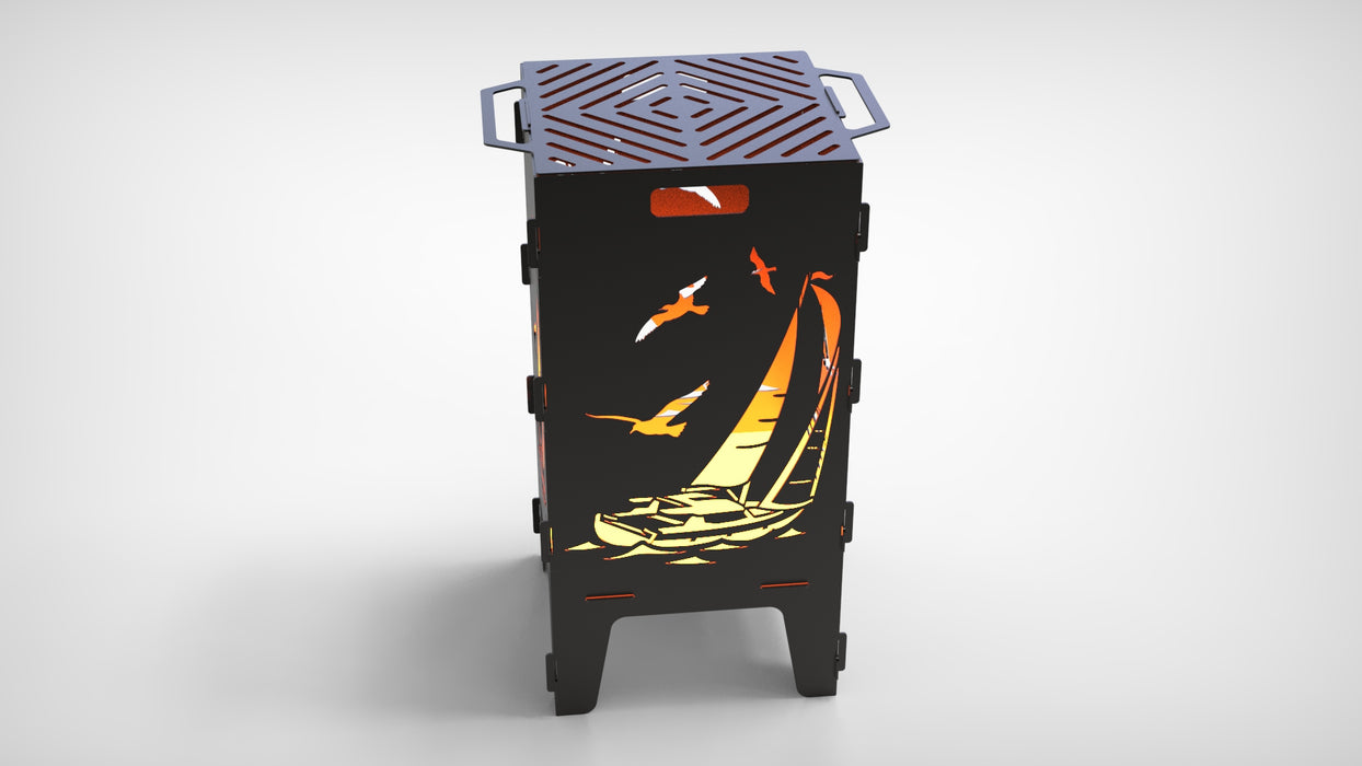 Picture - 7. Sailboat fire pit, grill and bbq. DXF files for plasma, laser, CNC. Firepit.