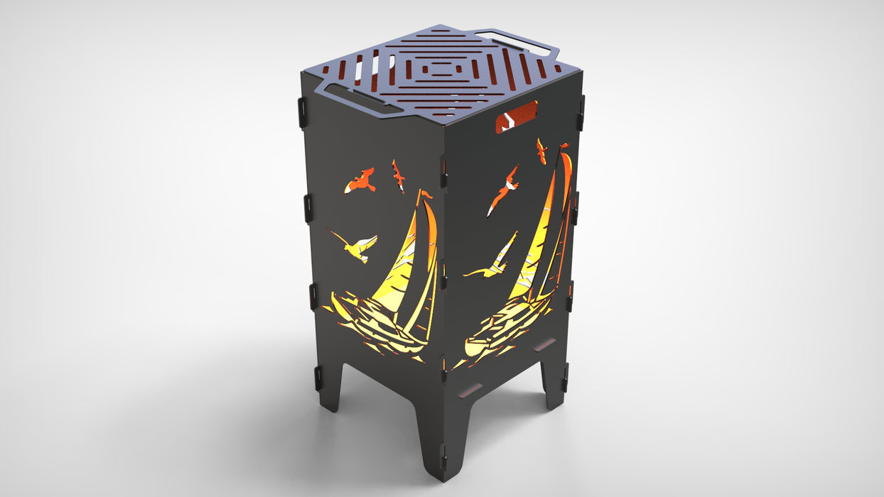 Picture - 2. Sailboat fire pit, grill and bbq. DXF files for plasma, laser, CNC. Firepit.