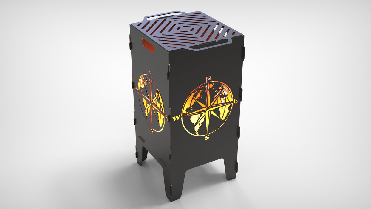 Picture - 3. Compass fire pit, grill and bbq. DXF files for plasma, laser, CNC. Firepit.