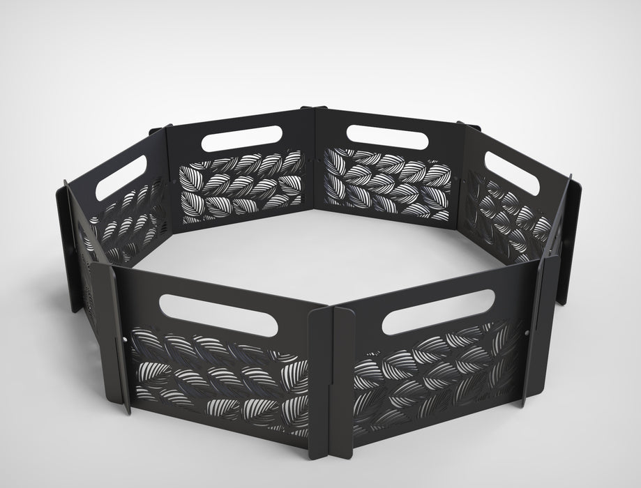 Picture - 4. Flat pack fire pit Leaves for camping or backyard. DXF files for plasma, laser, CNC. Firepit.