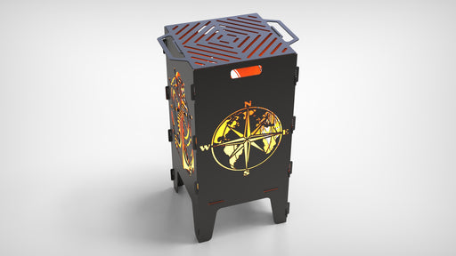 Picture - 2. Compass and Anchor fire pit, grill and bbq. DXF files for plasma, laser, CNC. Firepit.
