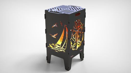 Picture - 2. Anchor and Sailboat fire pit, grill and bbq. DXF files for plasma, laser, CNC. Firepit.