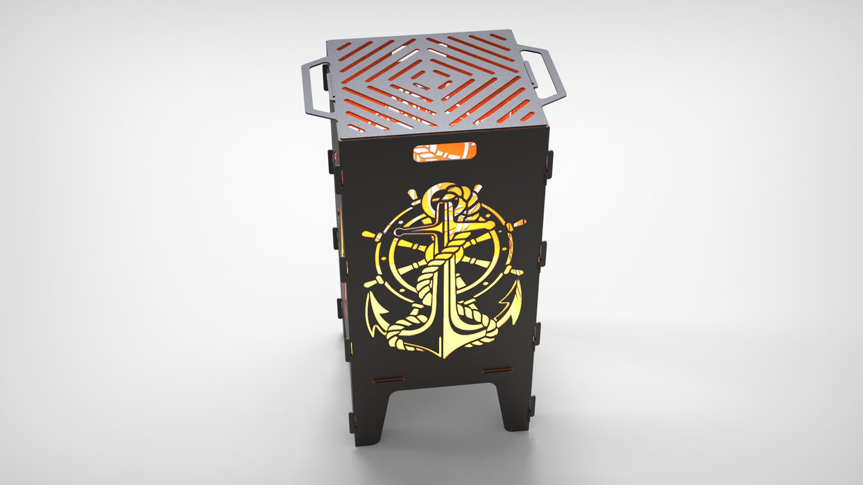 Picture - 5. Anchor and Sailboat fire pit, grill and bbq. DXF files for plasma, laser, CNC. Firepit.