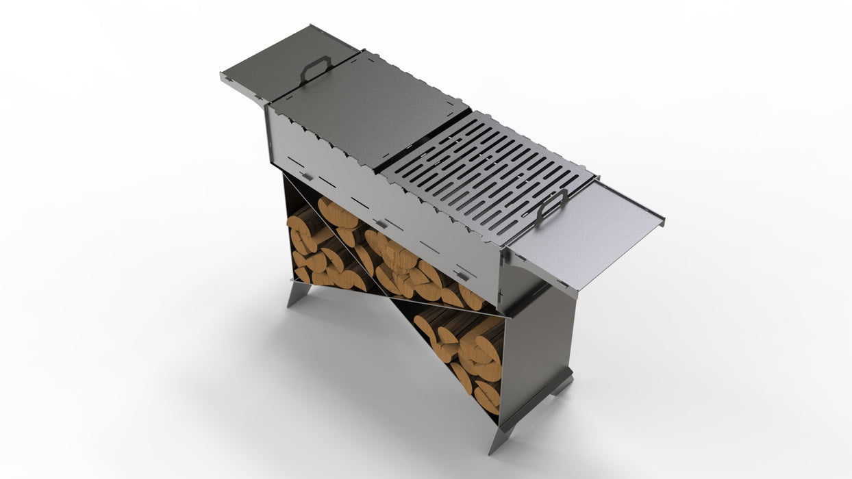 Picture - 4. Brazier X V1, Campfire pit for camping, mangal, fire pit, grill and bbq. DXF files for plasma, laser, CNC. Firepit.