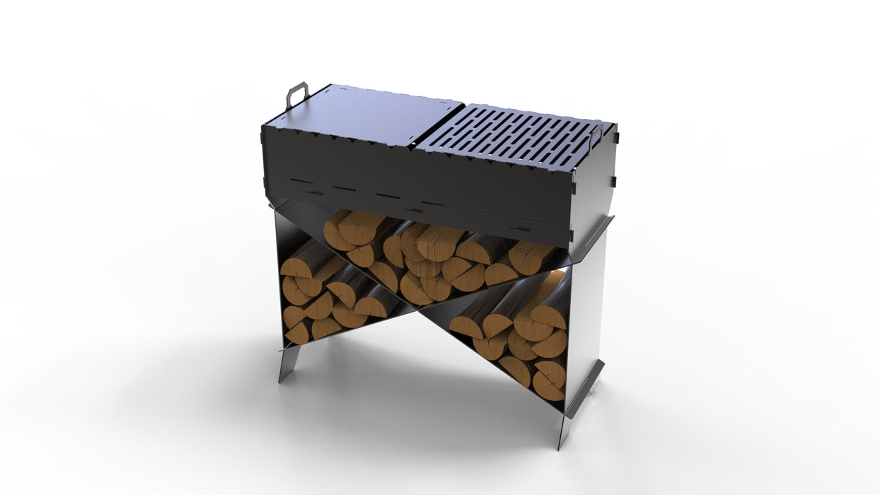 Picture - 5. Brazier X V1, Campfire pit for camping, mangal, fire pit, grill and bbq. DXF files for plasma, laser, CNC. Firepit.