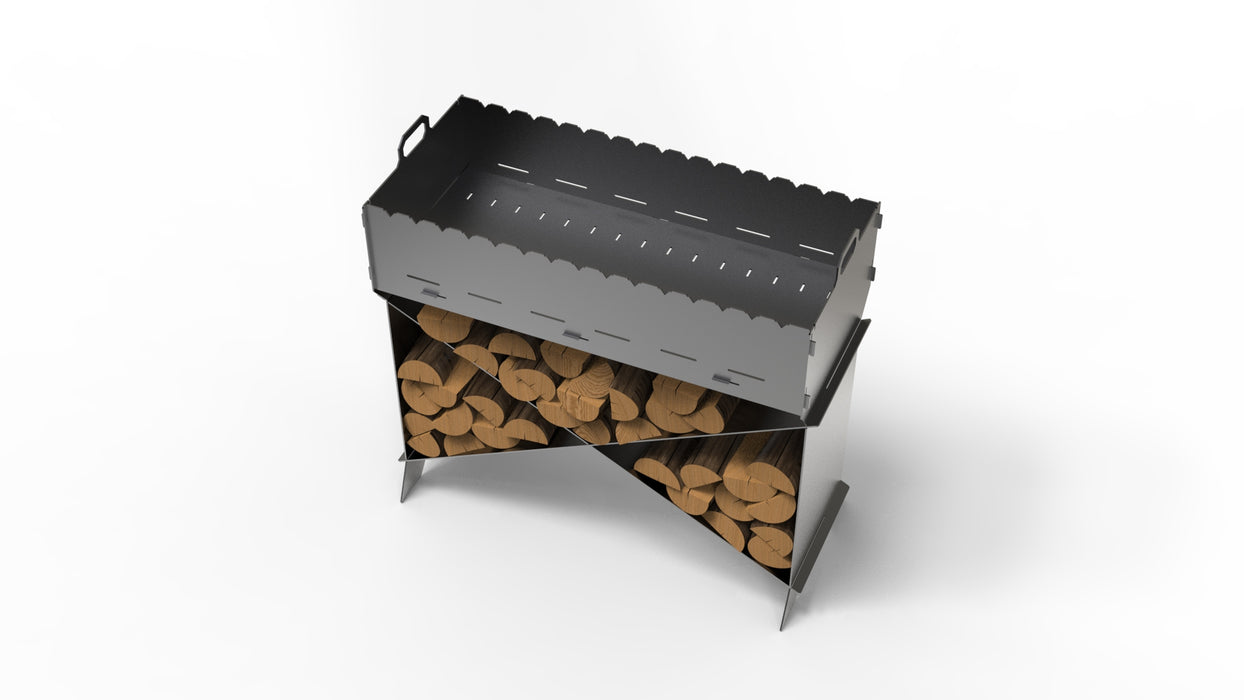 Picture - 6. Brazier X V1, Campfire pit for camping, mangal, fire pit, grill and bbq. DXF files for plasma, laser, CNC. Firepit.