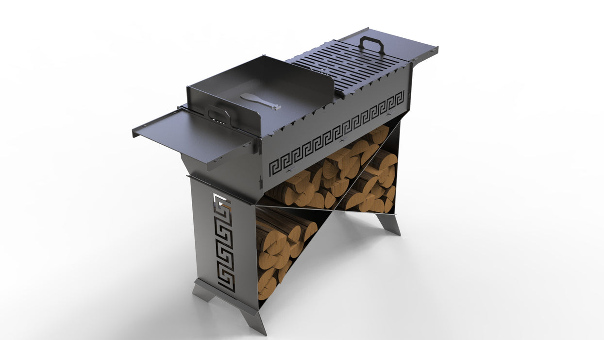 Picture - 7. Brazier X V1, Campfire pit for camping, mangal, fire pit, grill and bbq. DXF files for plasma, laser, CNC. Firepit.