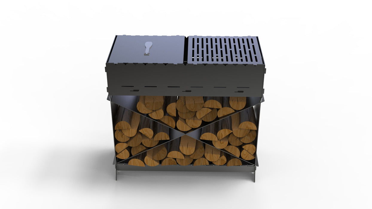 Picture - 3. Brazier X V2, Campfire pit for camping, mangal, fire pit, grill and bbq. DXF files for plasma, laser, CNC. Firepit.