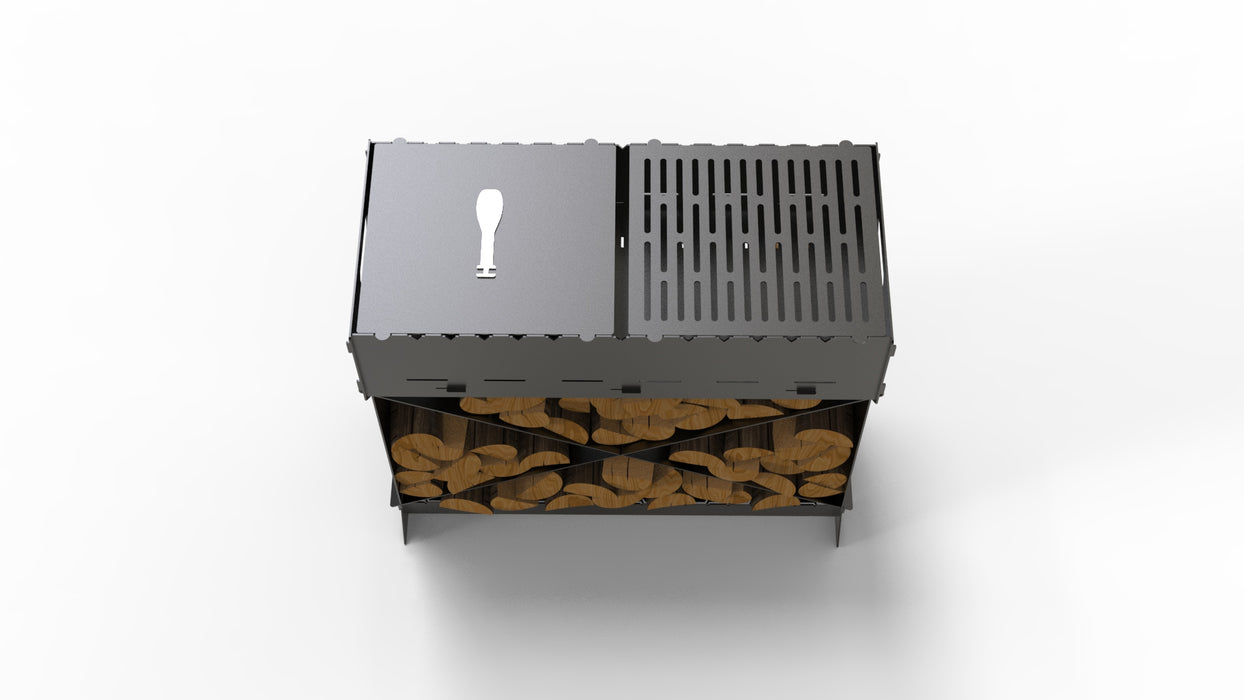 Picture - 5. Brazier X V2, Campfire pit for camping, mangal, fire pit, grill and bbq. DXF files for plasma, laser, CNC. Firepit.